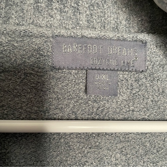 Barefoot Dreams CozyChic Lite Open Front Circle Cardigan in Blue/Gray L/XL - Picture 9 of 11